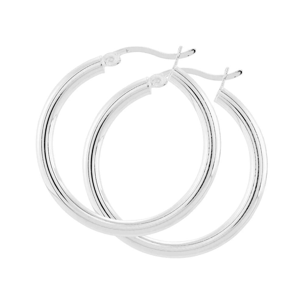 NWT Silpada Polished Sterling Silver Hoop Earrings 1 Inch Classic Everyday Style